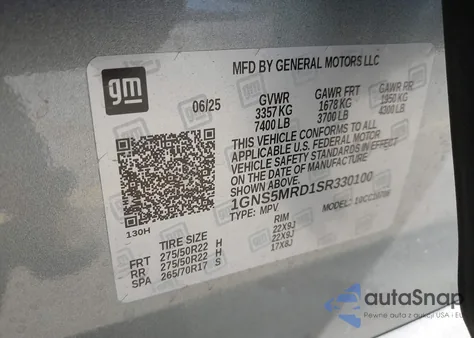 2025 Chevrolet Tahoe 2Wd Ls from USA, damaged, VIN 1GNS5MRD1SR330100